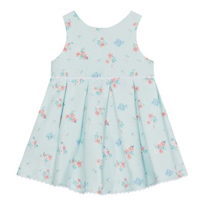 Baby girls' aqua floral print dress